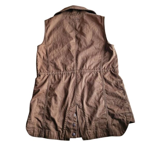 Anthropologie womens Sz S hei hei brown utility cargo vest with pockets - Picture 4 of 8